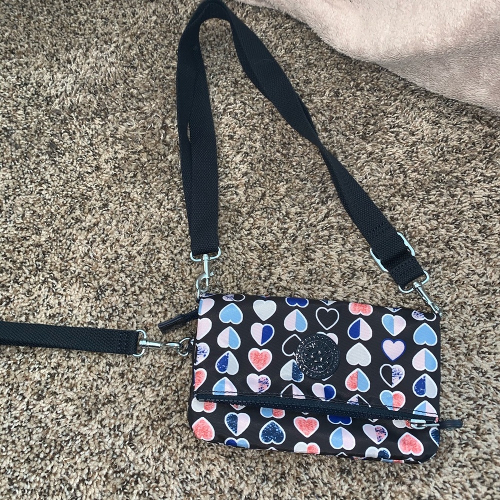 Navy Blue With Hearts Purse Bag